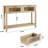 43.3''W Wood Console Table With 2 Glass Drawers, 2 Tier Sofa Table With Storage