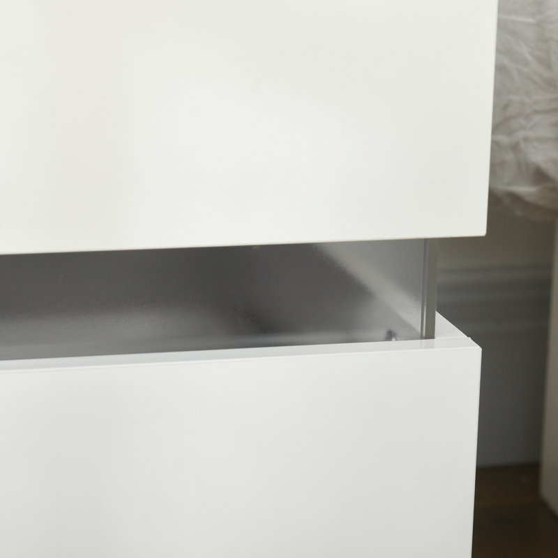 Table de chevet 2 tiroirs Donavin, Blanc