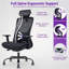 Fauteuil de conférence ergonomique, fauteuil de travail avec dossier et coussin en mousse à mémoire de forme, fauteuil de bureau lombaire réglable