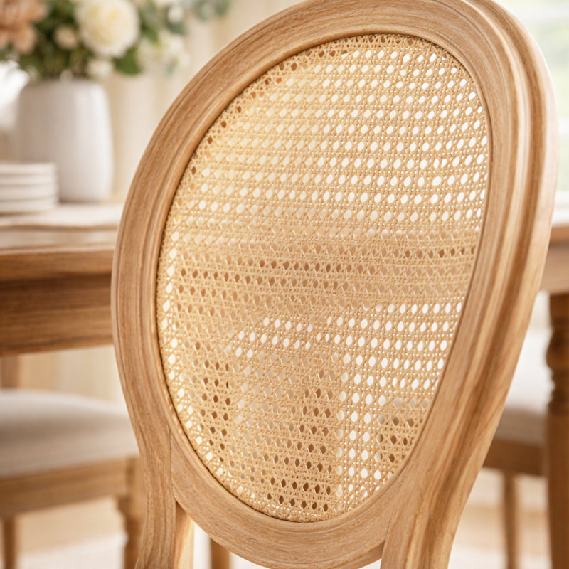 Ensemble de chaises de salle à manger Ilmie French Country Cane, Gray