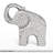 Ancier Hammered Ceramic Silver Elephant Statue-628034715