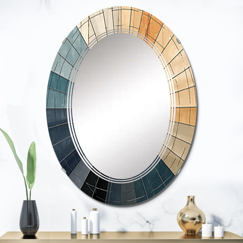 Figgy - Miroir mural moderne ovale, 36 po x 24 po