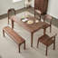 Retro Nut-Brown Rectangular Solid Wood Dining Table-676402990