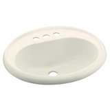 Vikrell Circular Drop-In Bathroom Sink with Overflow