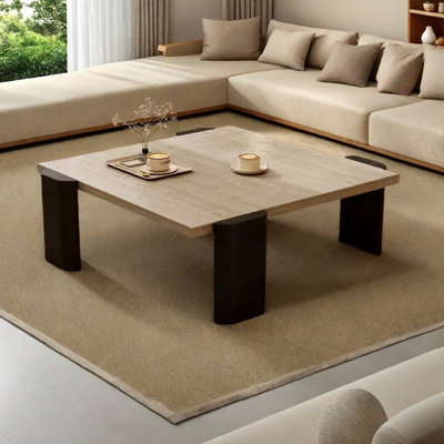 Table basse Minimalist avec plateau en travertin marbre
