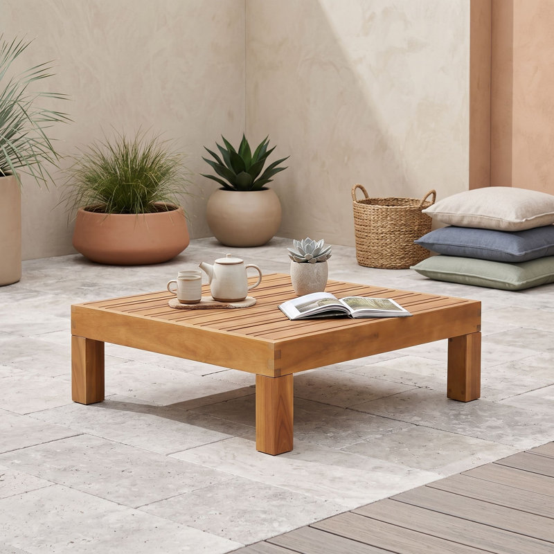 Table basse d'extérieur en bois, Teck