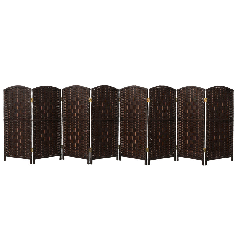 2 Ft. Tall Diamond Weave Fiber Room Divider - Dark Mocha - 8 Panel, Dark Mocha, 8, 2 ft