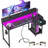 Gaming Desk with LED Lights & Power Outlet, 48 Inch Computer Desk with Drawer, Reversible Desk with Adjustable Monitor Shelf & Headphone Hook for Home Office, Black-1994893735