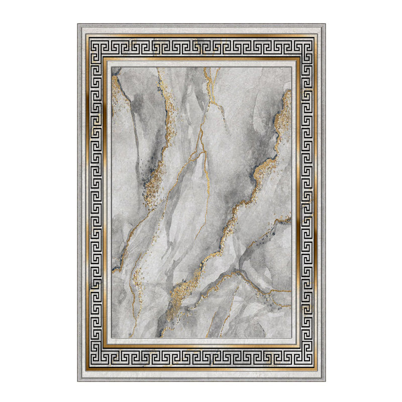 Premium Woven Carpet, 4 ft x 6 ft, 100% Polyester, 740 g/m² | Non-Slip Felt Dot Underside, Machine Washable at 86°F, Low Pile Height: 0.2 in | Digital Print Design, Easy to Clean & Maintain, Ideal for Living Room & Office