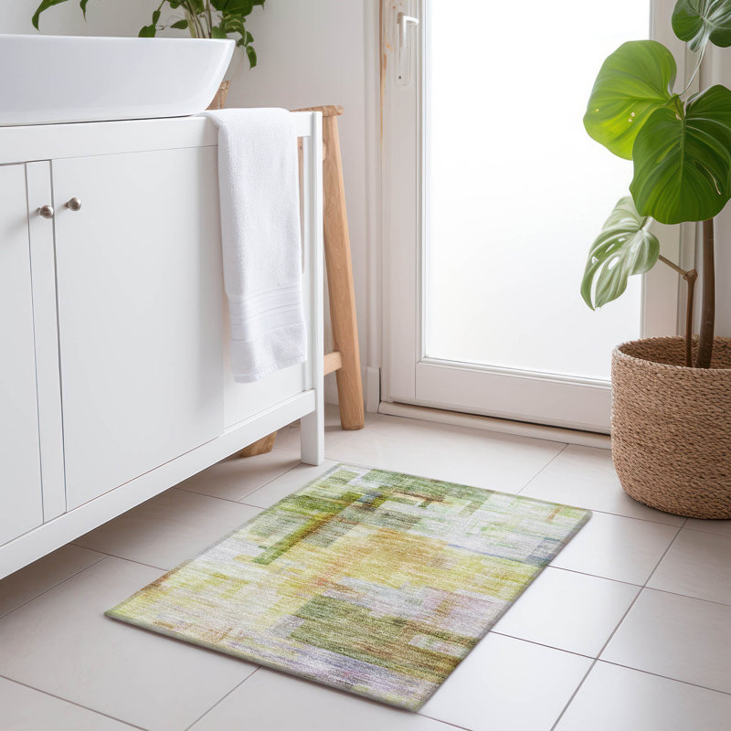Tapis vert intérieur / extérieur lavable à la machine Chayden ACN1067, Rectangle 1 pi 8 po x 2 pi 6 po