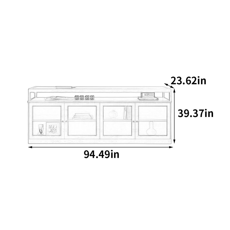Armoire pour îlot central Log Log, H 39,37 po x l 94,49 po x P 23,62 po