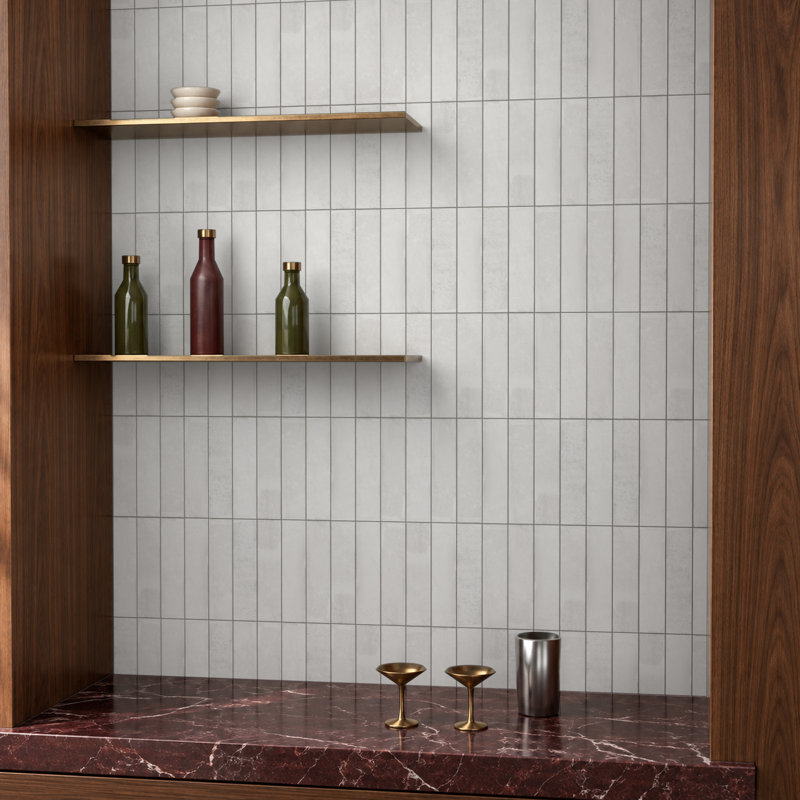 Carreau de sol et de mur en porcelaine terra 2,5 x 10 Terra Cloud Matte, Nuage