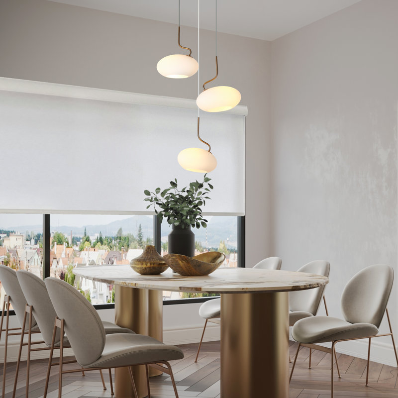 3 - Light Modern Coloured Glass Cluster Pendant UL Certified