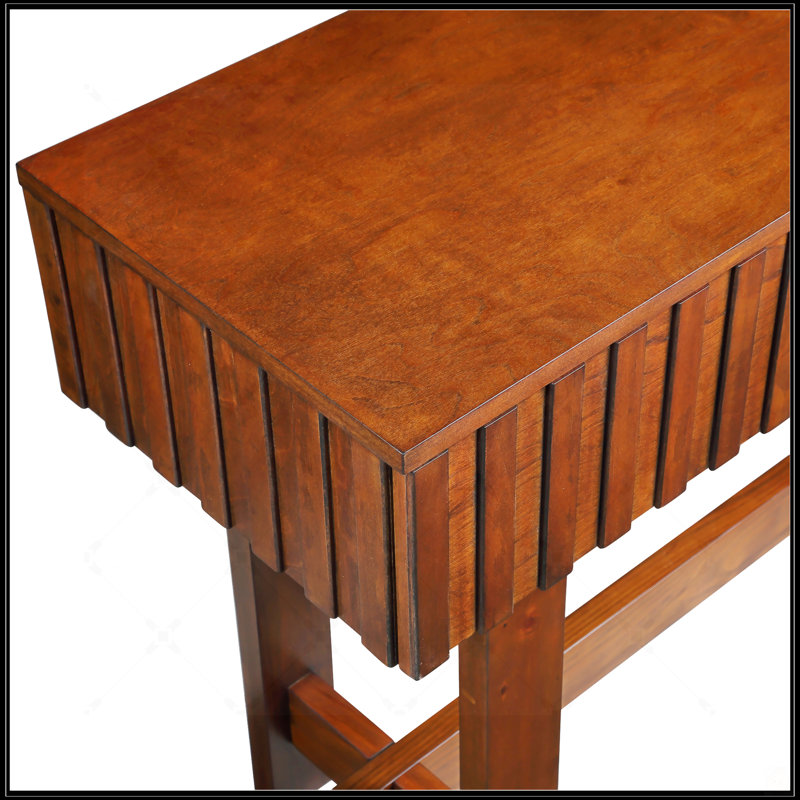 Console cannelée de 52 pouces de style Mid Century Farmhouse avec rangement, pieds en bois massif pour le vestibule et le salon