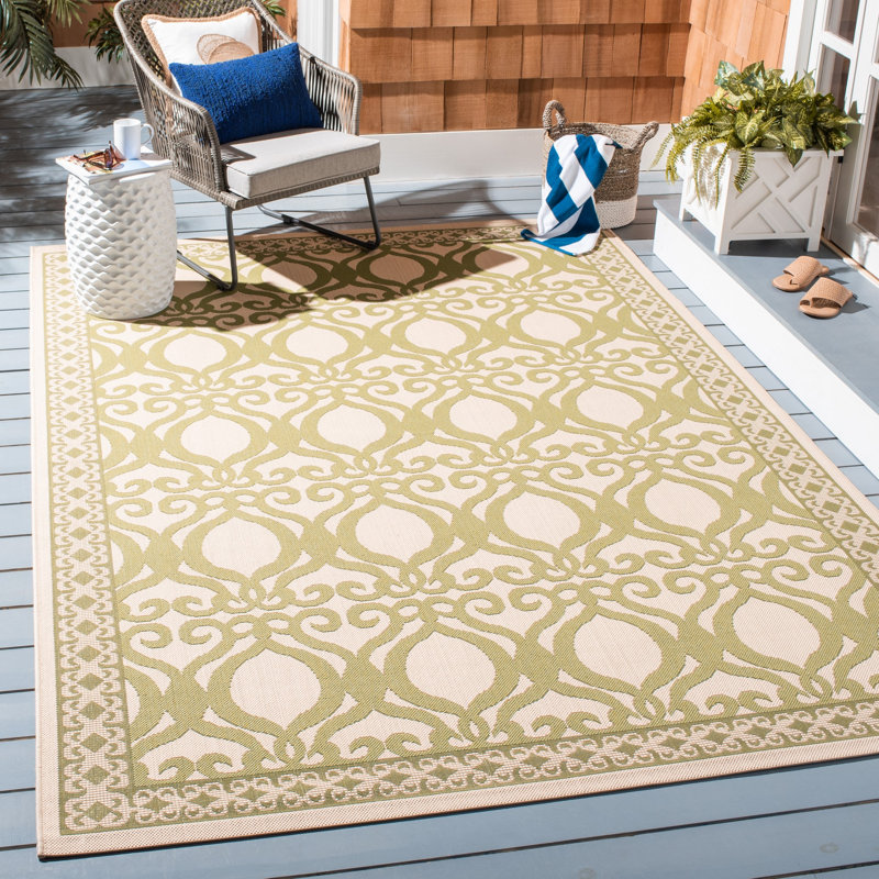 Claudis Performance Geometric Indoor/Outdoor Area Rug, Rectangle 6'7" x 9'6"