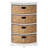 Solid Wood 4 Drawer Storage Drawers, Corner Cabinet, Quarter Round, For Small Spaces, White-342421118