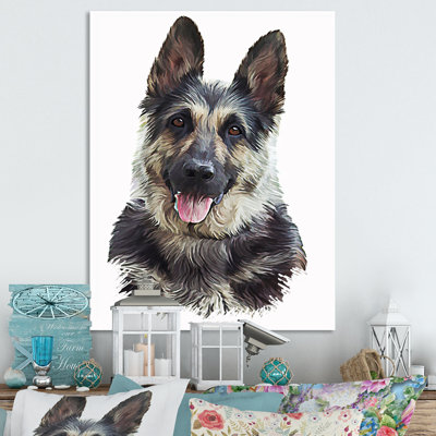 Dessin du chien, art mural traditionnel sur toile