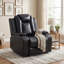 Fauteuil inclinable électrique en similicuir noir avec port USB et lumières DEL