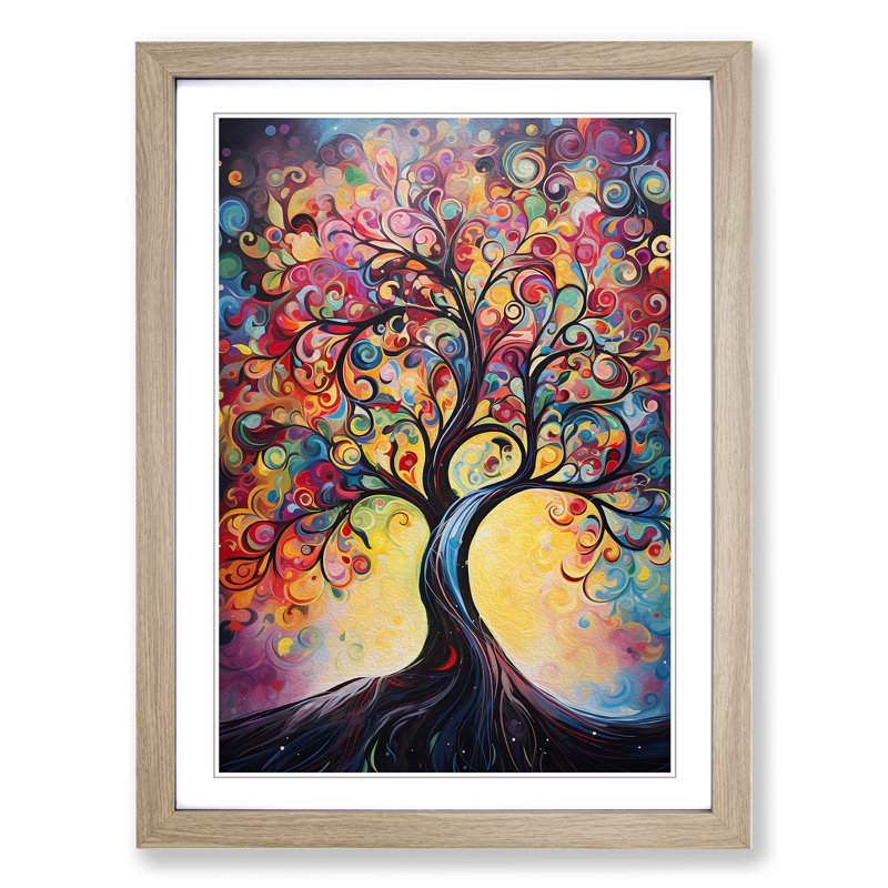 Single Picture Frame Print on Wood, 46cm H x 34cm W, Oak Framed