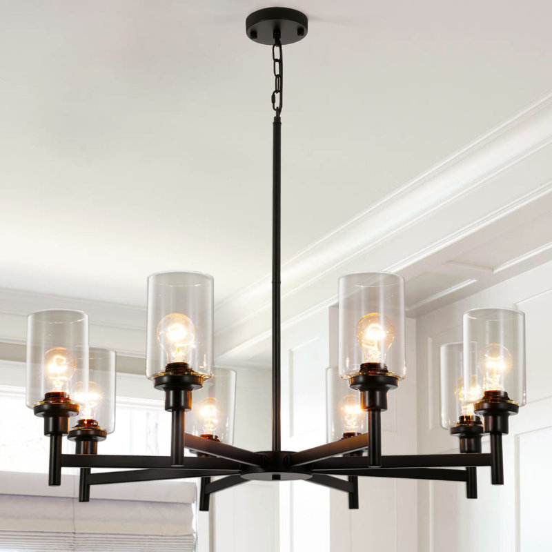 Gannie 8 - Light Glass Dimmable Chandelier