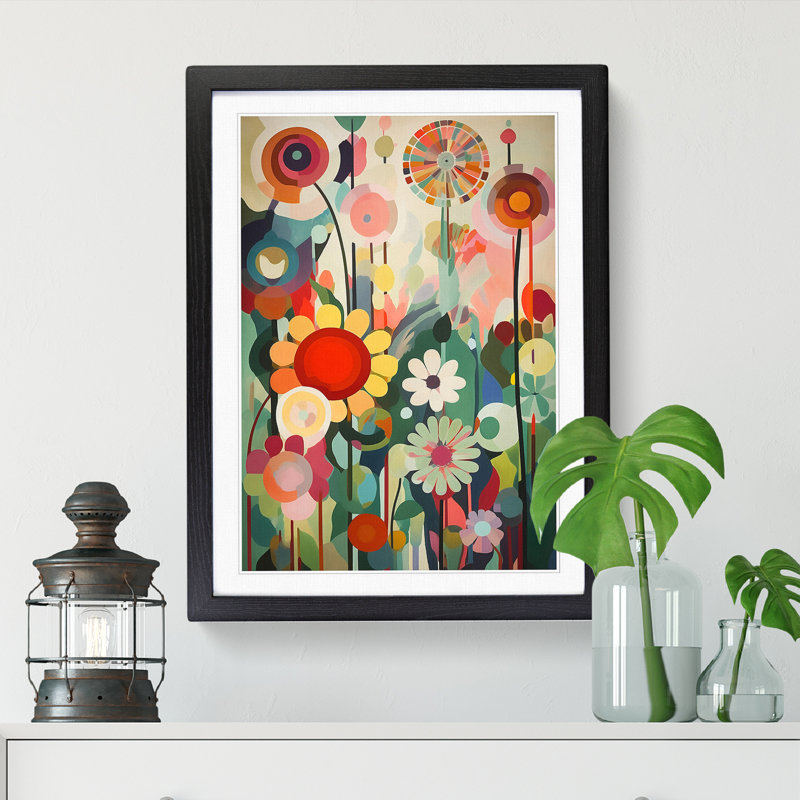 Retro Flowers Vol.6 - Framed Print, Black, 64cm H x 46cm W x 2cm D