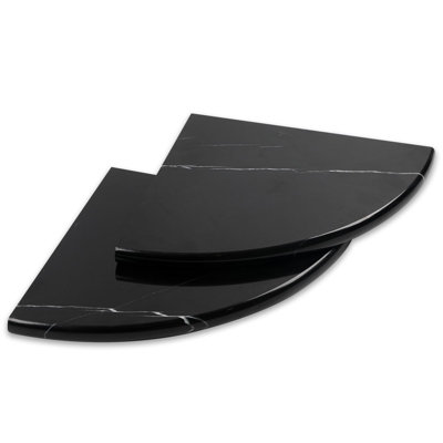  Tablette de coin en marbre noir poli 9 pouces Nero Marquina, 9 pièces