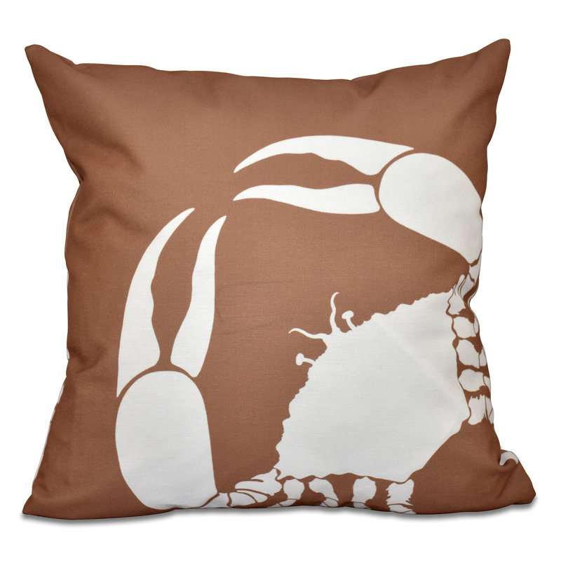 Housse de coussin d'extérieur carré en crabe Shirley Mills, 18 po x 18 po, Pes