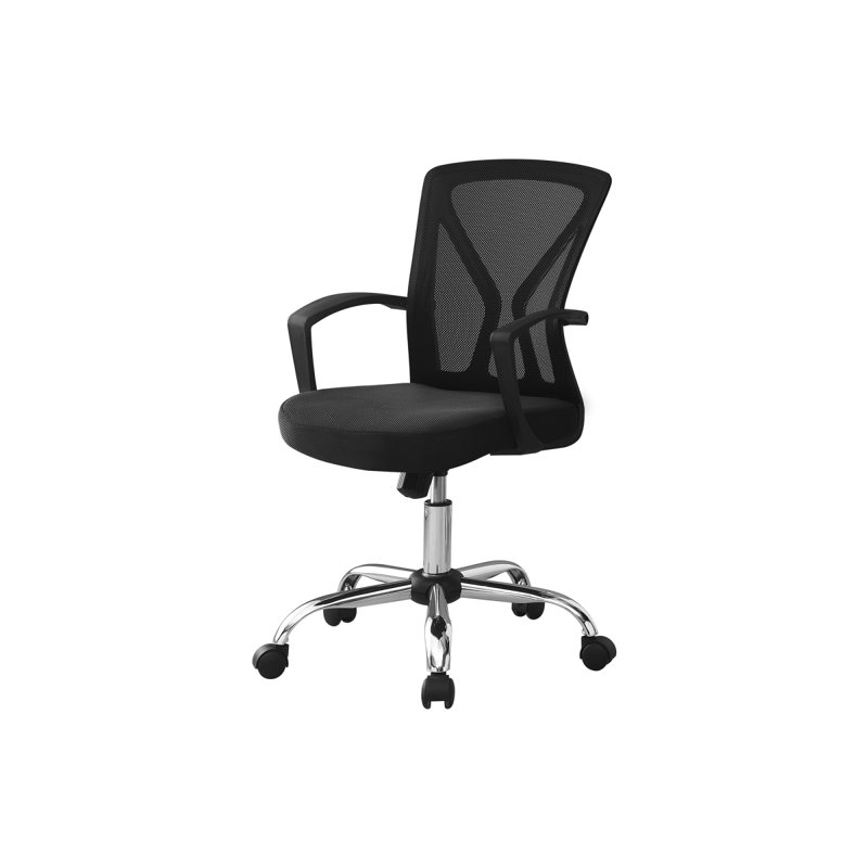 Chaise de bureau, hauteur réglable, pivotante, ergonomique, accoudoirs, bureau d'ordinateur, filet de travail, métal chromé