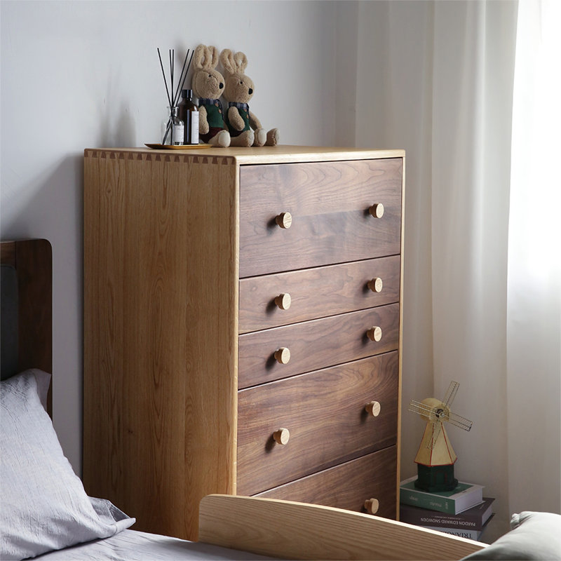 Simple All Solid Wood Grain Accent Chest