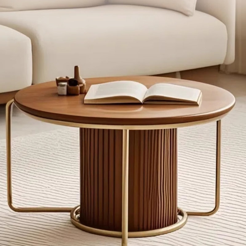 Retro and simple solid wood coffee table, Dark Walnut