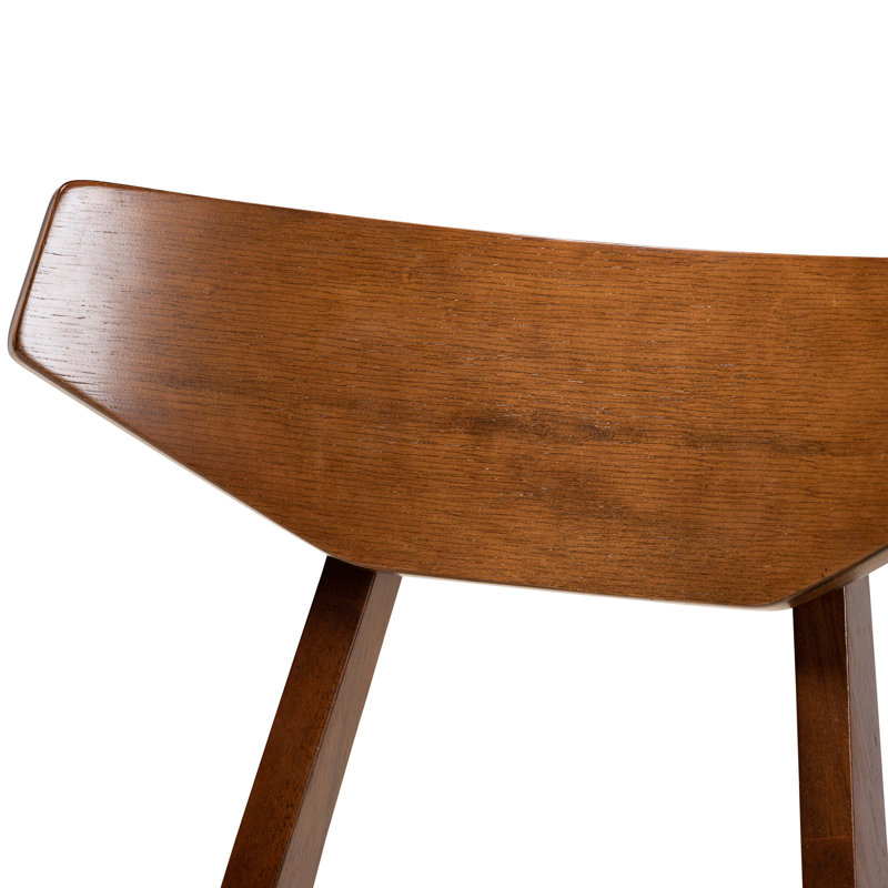 Ensemble de salle à manger en bois d'hévéa massif 5 pièces Xaverius, Table brune avec chaise beige clair