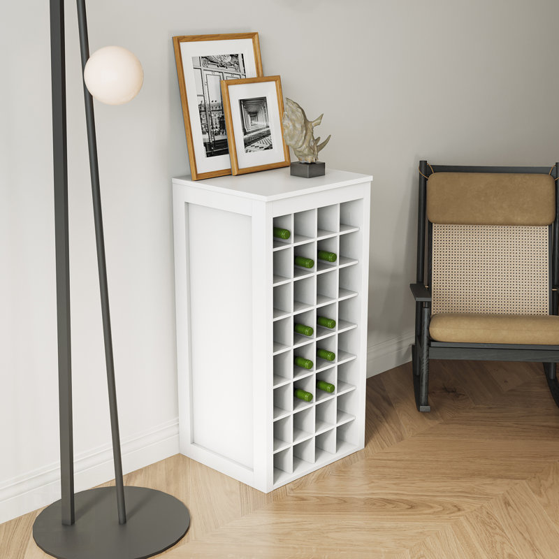 Armoire à vin modulaire avec buffet, pour le divertissement et le rangement, Blanc