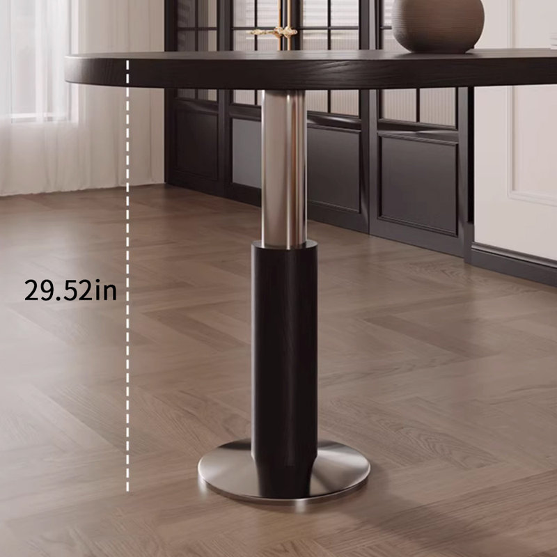 Unique And Durable Solid Wood Storage Dining Table, 29.52"H x 62.99"L x 27.55"W
