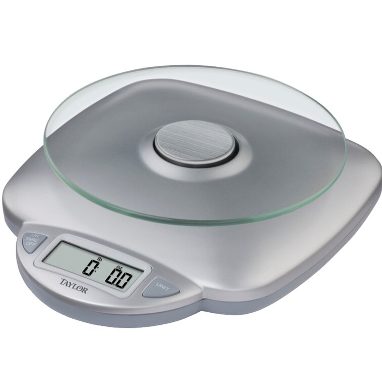 Taylor Digital Kitchen Glass Top 11lb Food Scale Silver