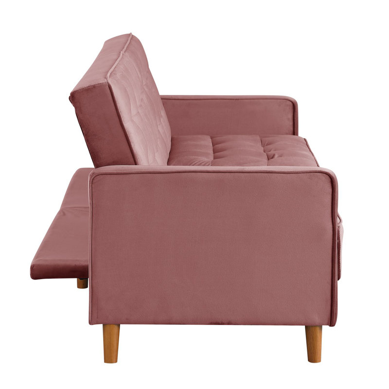 Stetson Upholstered 80'' Sofa, Rose