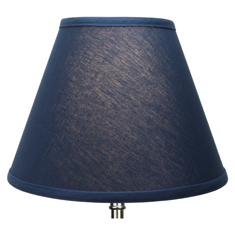 Navy Blue Linen Empire Lamp Shade with Spider Attachment