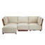 Canapé d'angle modulaire en boucle bouclée, avec pouf, pour salon, chambre ou appartement. Dimensions : 240 x 155 x 81 cm. Bois massif et tissu. Ensemble de 4 pièces. Couleur : Sésame.