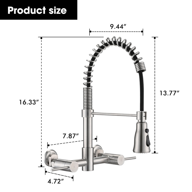 SOUEEUM Pull Down Kitchen Faucet, Silver