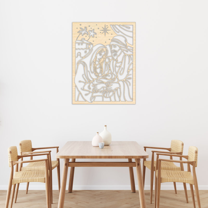 Handmade Wall Decor on Solid Wood, 32" H x 23.8" W x 0.25" D