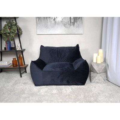 Allea Velveteen Bean Bag Chair With Armrests