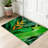 Clear Exotic Flower Dark Green Tropical Foliage Nature Plant Orange Colorful Machine Washable Indoor Area Rug