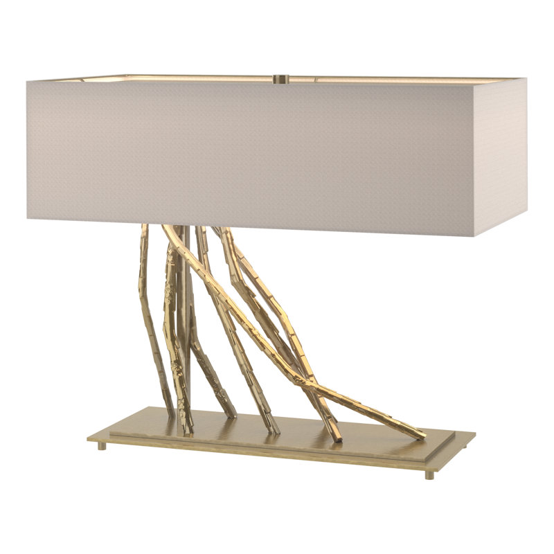 Brindille 16.5" Table Lamp, Natural Anna, Modern Brass