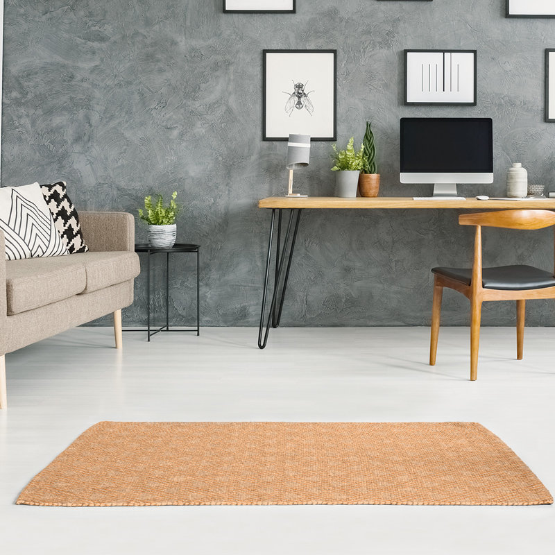 Tapis de zone orange zag zig monochrome, Rectangle 4 pi x 6 pi