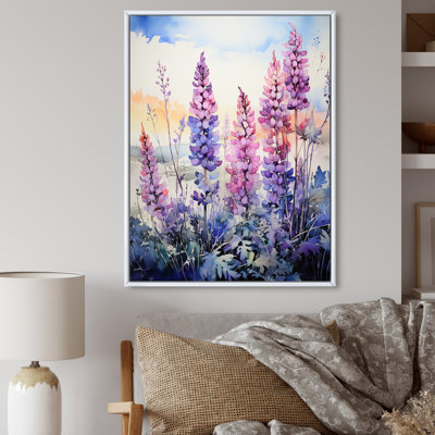 " Meadow Wild Lupine Serenade " Mixed Media Print