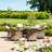 Balch 6 Seat Round Rattan Fire Pit Dining Set - with Lazy Susan