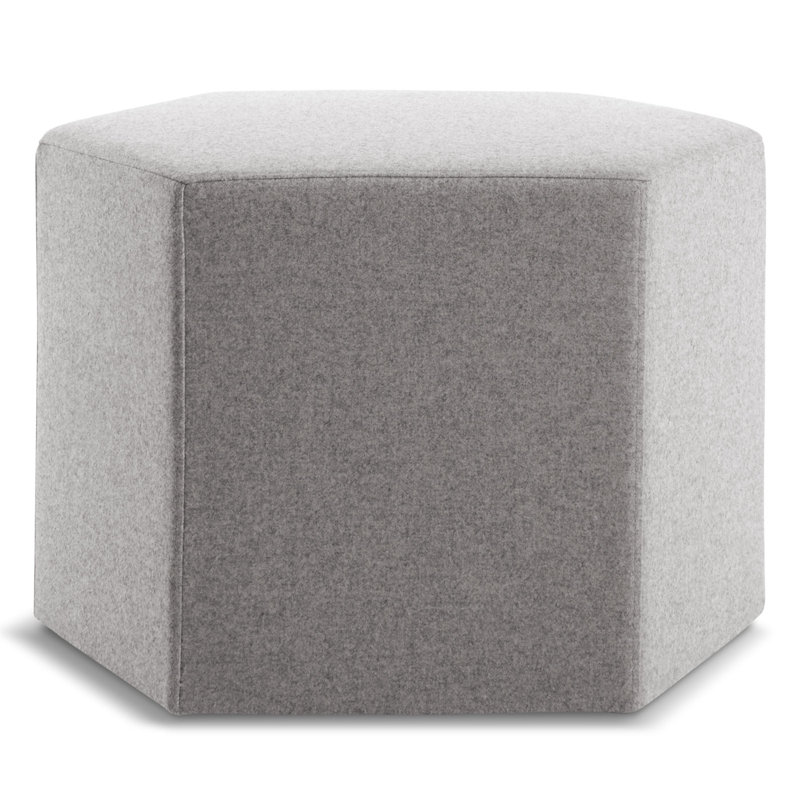 Hecks Upholstered Ottoman, Vesper Light Grey