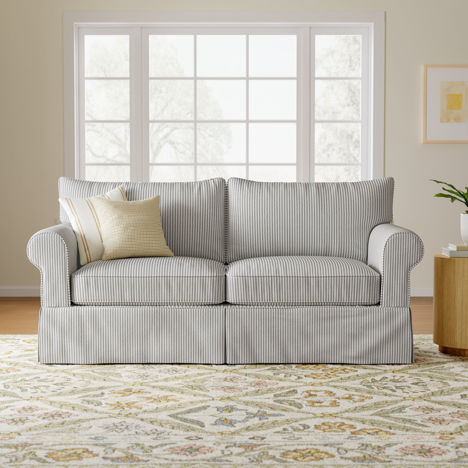 Amari 83'' Slipcovered Sofa, Cruise Adrift Woven Stripe
