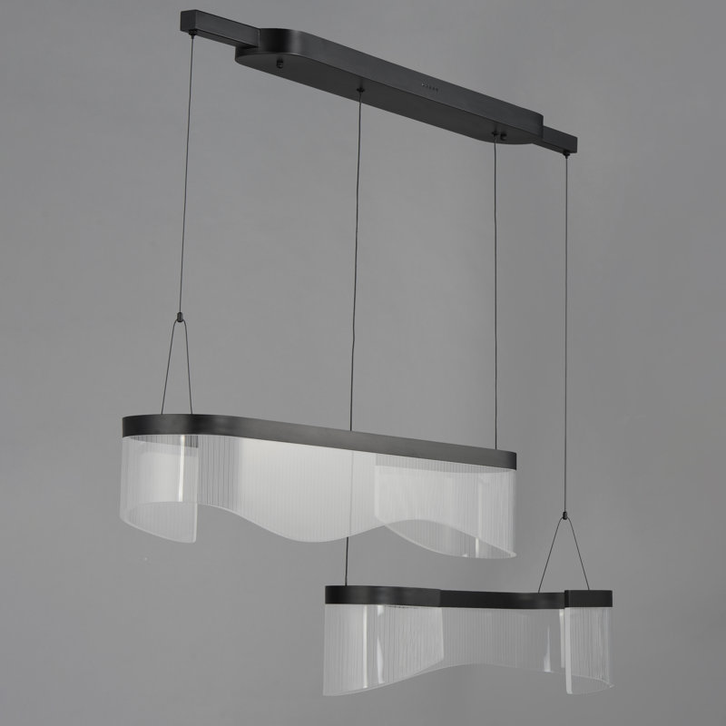 Luminaire suspendu linéaire à 2 lumières pour îlot de cuisine Garsh