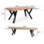 Evia Bosco 6 Seater Acacia Wooden Dining Table Set - Natural-595641878