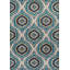 Tapis intérieur / extérieur à motif géométrique bleu marine / ivoire Mirko-18420813